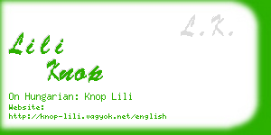 lili knop business card